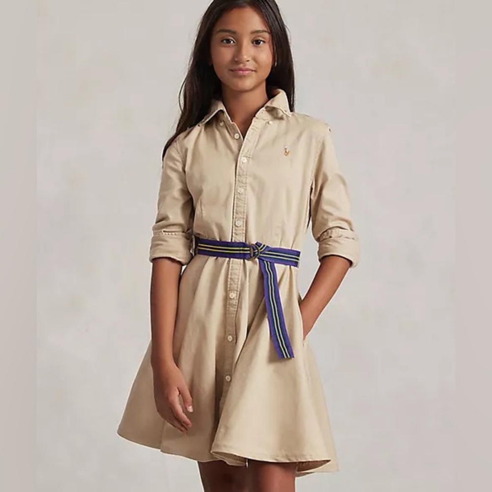 Ralph Lauren NWT Khaki Button Down Dress with Belt SIZE 14